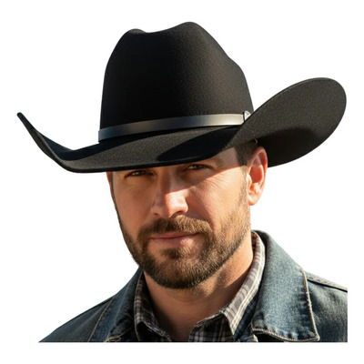 Sombrero Vaquero Elegante Moda Versatil Atractivo Unisex Color Negro Talla M | Meses sin interés