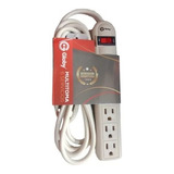 Multitoma  De 6 Tomas Globy Multitoma 6 Servicios Color Beige Largo Del Cable De  5m 15a 127v/220v