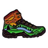 Pin Broche Metálico Bota Senderismo Viaje Travel Mountain