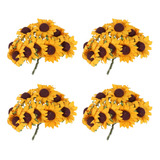 100pcs Chic Mini Papel Artificial Girasol Decoración Boda Cr