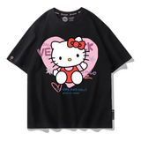 Camiseta De Manga Corta Estilo Anime Hello Kitty Cat