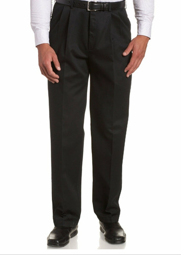 Pantalón Negro Hombre Pinzado Tropical Mecanico Talle Comun