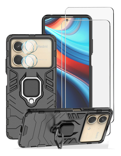 Uso rudo Funda Para Redmi Note 13r Pro 5g + 2 Mica + 2 Lente