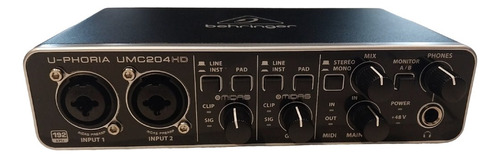 Interfaz De Audio / Midi 2x4 Usb Behringer Umc204 Hd