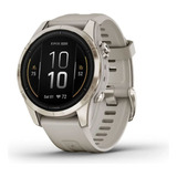 Reloj Smartwatch Epix Pro G2 Garmin 42mm Zafiro Amoled S.a Bisel Oro Suave Con Malla Arena Clara