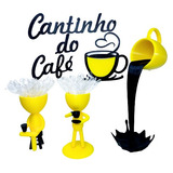 Kit Cantinho Do Café - Vasinhos, Xícara Flutuante E Letreiro