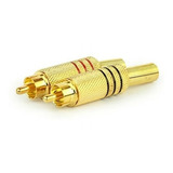 10 Plug Conectores Rca Macho 6mm Metal Dourado 5 Pares 