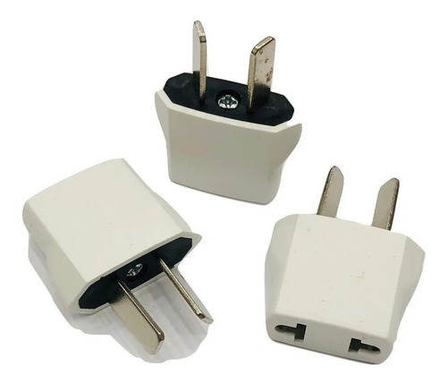 Adaptador Americano Pata Oblicua A Recta Blanco O Negro 20u