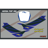 Kit De Calcos Hona Pop 100 Azul Hrc Dual Sport