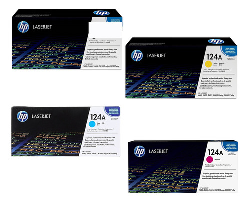 Toner Hp 124a Pack Cyan Magenta Amarillo Original 2k Pag Rtp