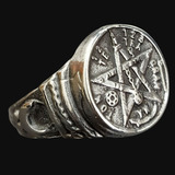 Anillo Tetragramaton Talisman Plata 1,4 Cm 7,5 Gr Art 781