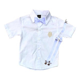 Roupa Infantil Menino Camisa Social Curta + Kit Suspensório