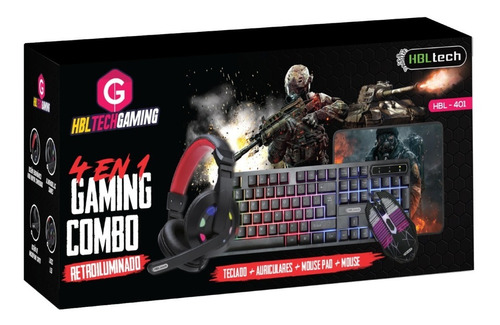 Combo Kit Gamer Hbl Tech 4 En 1 Gaming Rgb