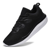 Tenis Negros Hombre Super Ligero Transpirable Casual Confort