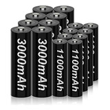 8 Pilas Recargables Aa 3000mah + 8 Aaa 1100mah Ni-mh 1.2v - 