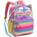 Mochila Bolsa Infantil Escolar Média Gatinho Óculos Premium