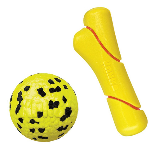 Kit Combo Kong Reflex Ball Large + Kong Tennis Squeezz Large