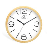 Reloj Pared Madera Siklos 20cm Silencioso Cafe Claro