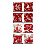 8 Fundas De Almohada Con Diseño De Árbol De Navidad, 45 X 45