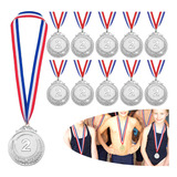 10 Piezas Medallas Metalica De Oro/plata/bronce Con Lanyard