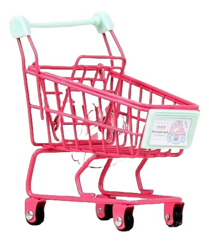 Mini Carrito Rosa Fuerte Supermercado Changuito Organizador 