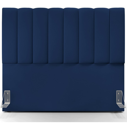 Cabeceira Cama Box Casal 140 Cm Dália W01 Suede Azul Marinho