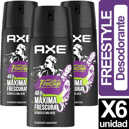 Desodorante Axe Freestyle Pack De 6 Unidades