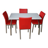 Juego Comedor Mesa Curve 1 X 60 + 4 Sillas Iris Reforzada Pr