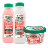  Kit Garnier Fructis Hairfood Sandía Rutina Completa 950 Ml