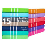 Kit C/ 15 Toalhas De Banho - 65cm X 1,25m (270gm²) Atacado