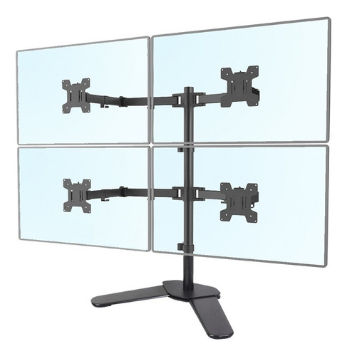 Soporte Monitor Brazo Elevador Alzador Base Para 4 Monitores