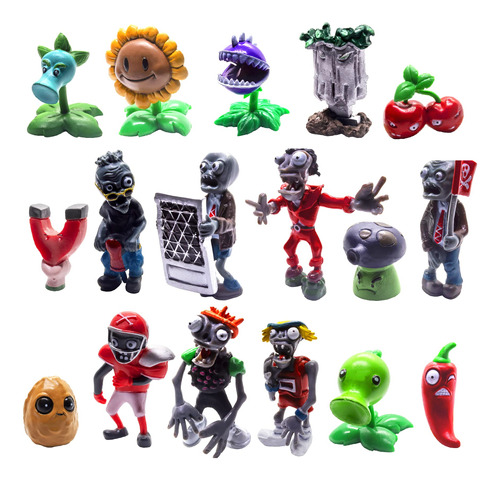 L&v Toysvill Plants Vs Zombies - Juego De 17 Figuras De Acc.