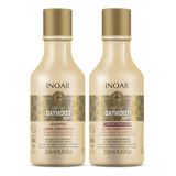 Inoar Tratamento Reconstrução Shampoo Hidratação E Condicionador Leave-in Tratamento Reparador Capilar Absolut Daymoist 250ml Botânico E Vegano