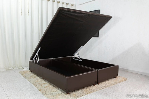 Base Box Baú Queen Bipartido 79x198x40 - Sleep Preto