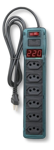 Régua Elétrica Medidor De Voltagem Profissional Cor Azul 127
