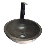 Lavabo Ovalin Mármol Gris Redondo De Sobreponer 32cm*32cm