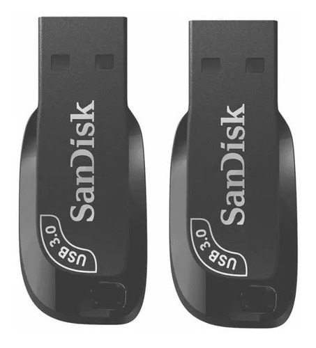 Kit 2 Sandisk Pendrive Ultra Shift 64 Gb 3.0 Preto 10x Fast