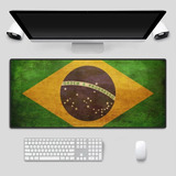Mouse Pad Grande 90x40 Couro Gamer Desk Pad Bandeira Brasil