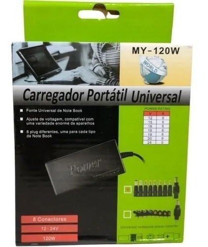 Cargador Portátil Universal 12v 24v 8 Cabeza Adaptable Carga