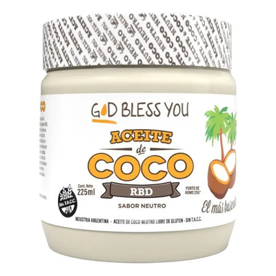 Aceite De Coco Neutro God Bless You 225ml | MercadoLibre