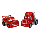 Set Carritos Friccion Rayo Mcqueen - Mack Toon 12 Cm Largo