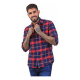 Camisa Hombre Bravo Jeans Viyela A Cuadros Roja T. S Al 2xl