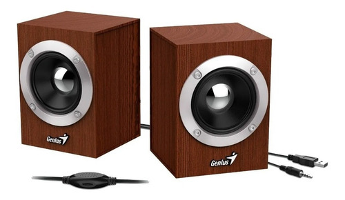 Parlantes Genius 2.0 Usb De Madera Envios Ramos Mejia Ultimo Modelo