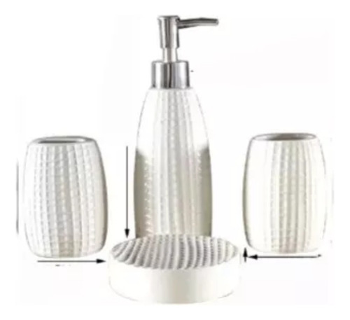 Set De Baño Jabonera Pack 4pcs De Porcelana Elegir Color 