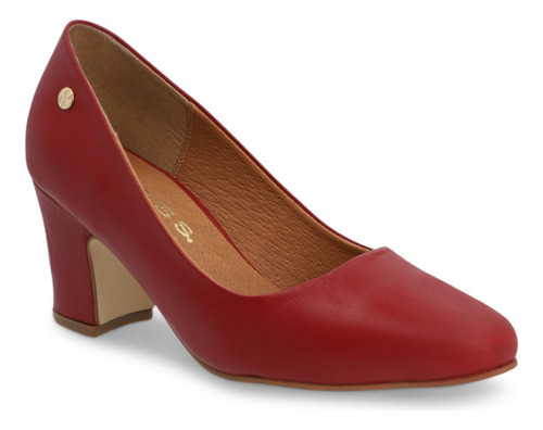 Zapato Dama Flexible Formal Rojo Tacón 7cm 423-84