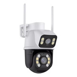 Ip Camera Externa Wifi Dupla Lentes 2 Em 1 Visao Noturna