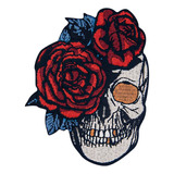 7 Parches Bordados Rose Skull