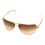 Chanel Óculos De Sol Dourado/couro Crocodile Stamped 4141-q
