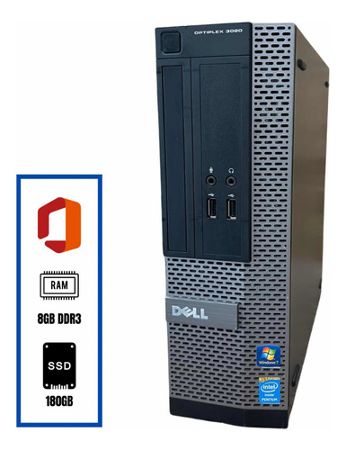 Cpu Dell Optiplex 3020 Sff Pentium Ssd 180gb Ram 8gb Ddr3