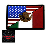 Parche Pvc Bandera Estados Unidos - Mexico Tactico Militar